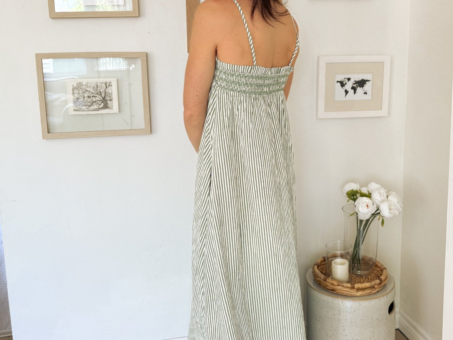 The Isabella White And Green Maxi Dress - Love and Lee Apparel