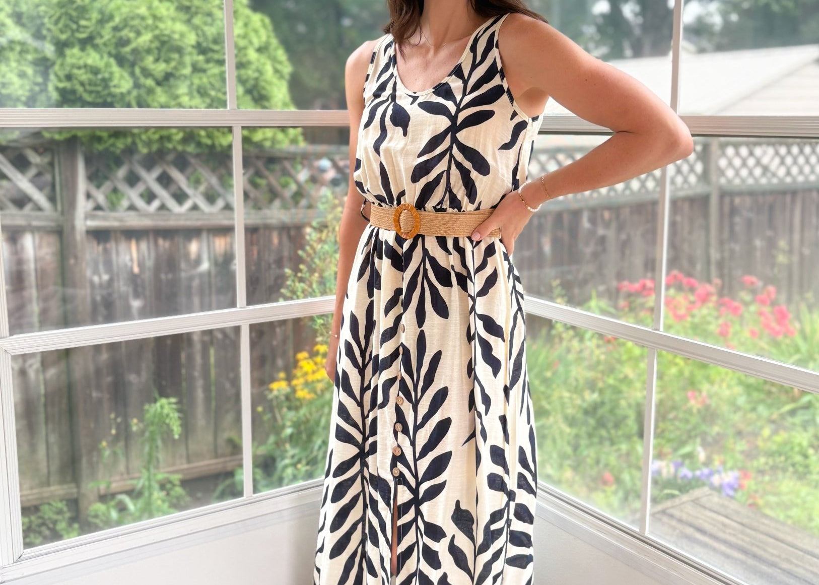 Ophelia Sleeveless Belted Midi Dress - Love and Lee Apparel