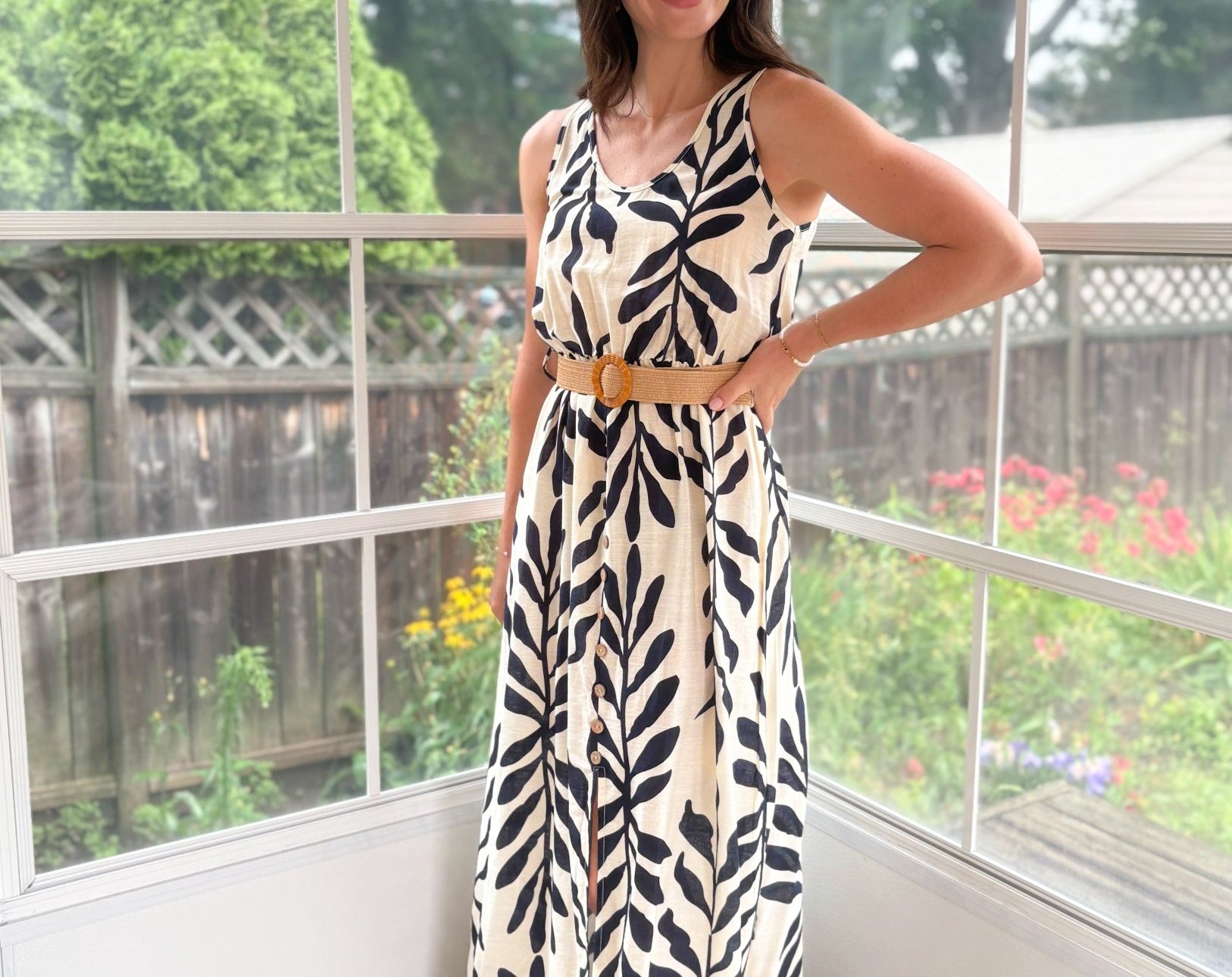Ophelia Sleeveless Belted Midi Dress - Love and Lee Apparel