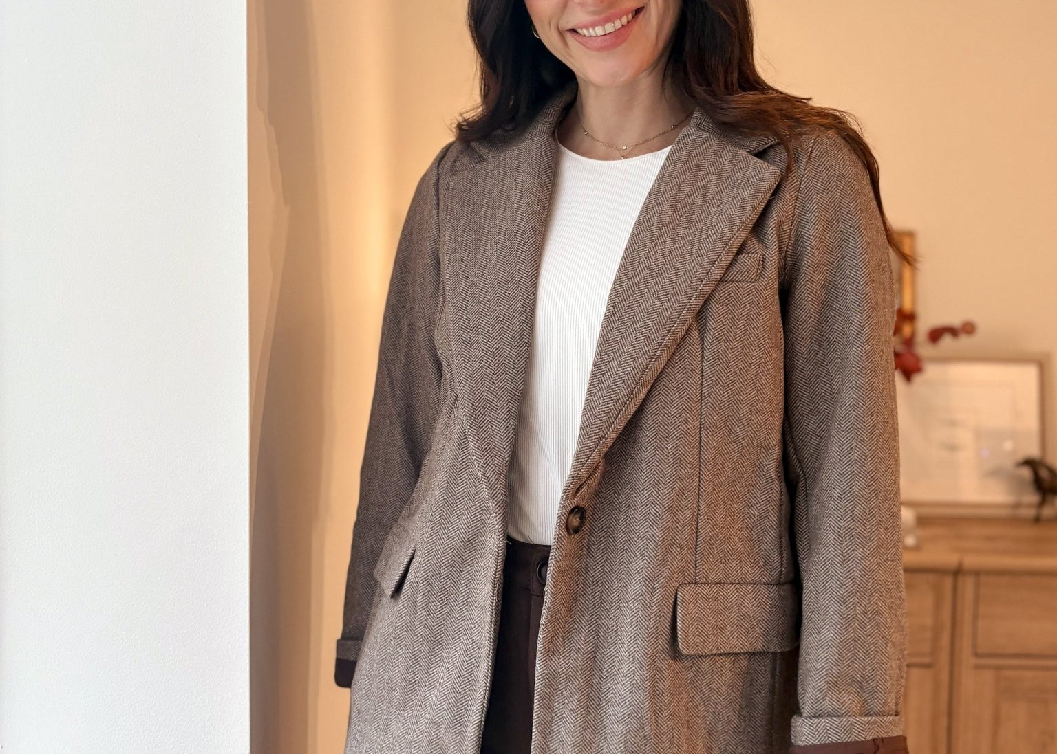 The Windsor Single-breasted Herringbone Notch Jacket - Love and Lee Apparel