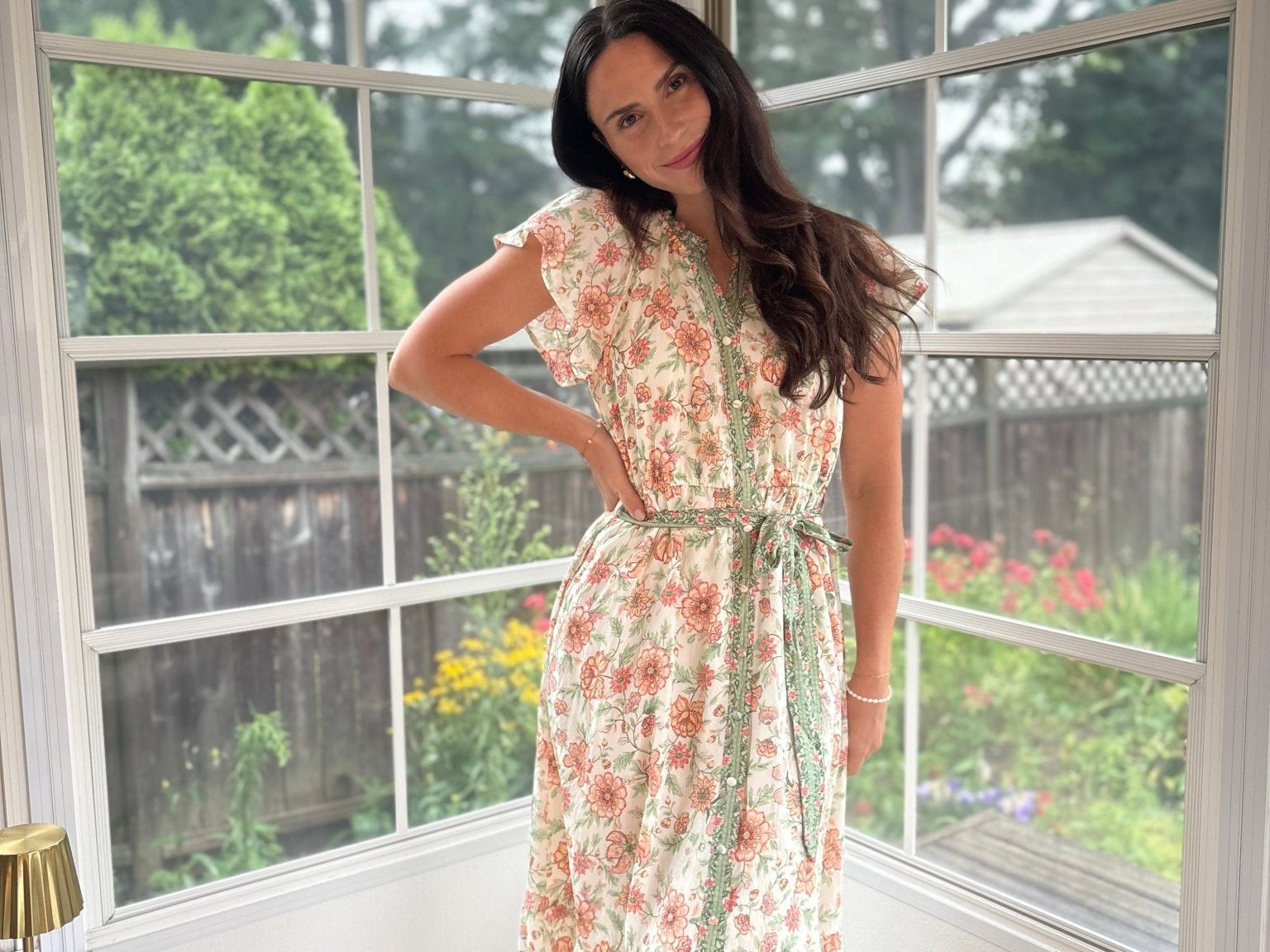 Hera Short Sleeve Belted Midi Dress - Love and Lee Apparel