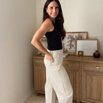The Cecelia Stripe Cotton Barrel Jeans Casual High Waist Pants - Love and Lee Apparel