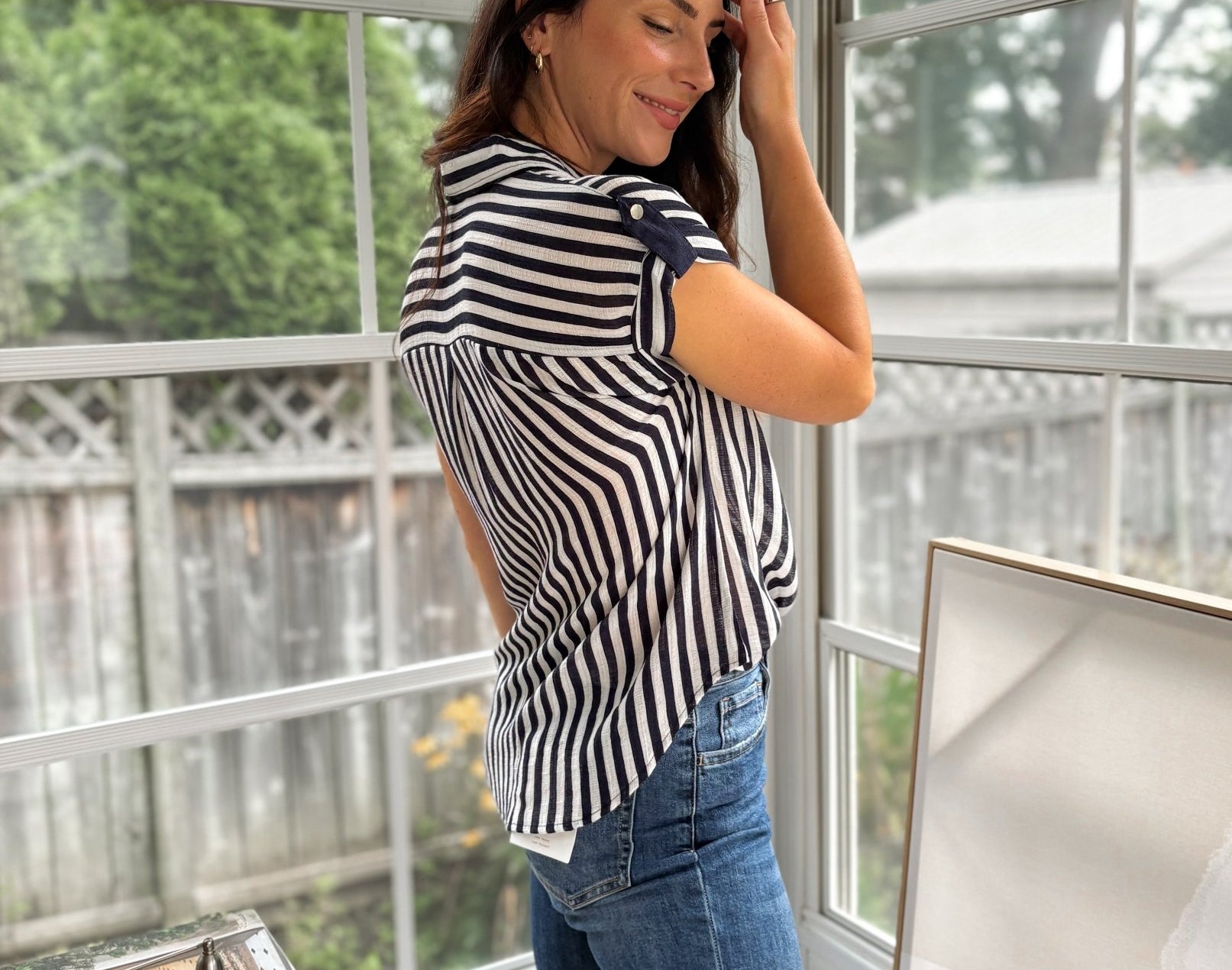 'The Ivy Society' Striped Lightweight Blouse - Love and Lee Apparel