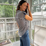 'The Ivy Society' Striped Lightweight Blouse - Love and Lee Apparel