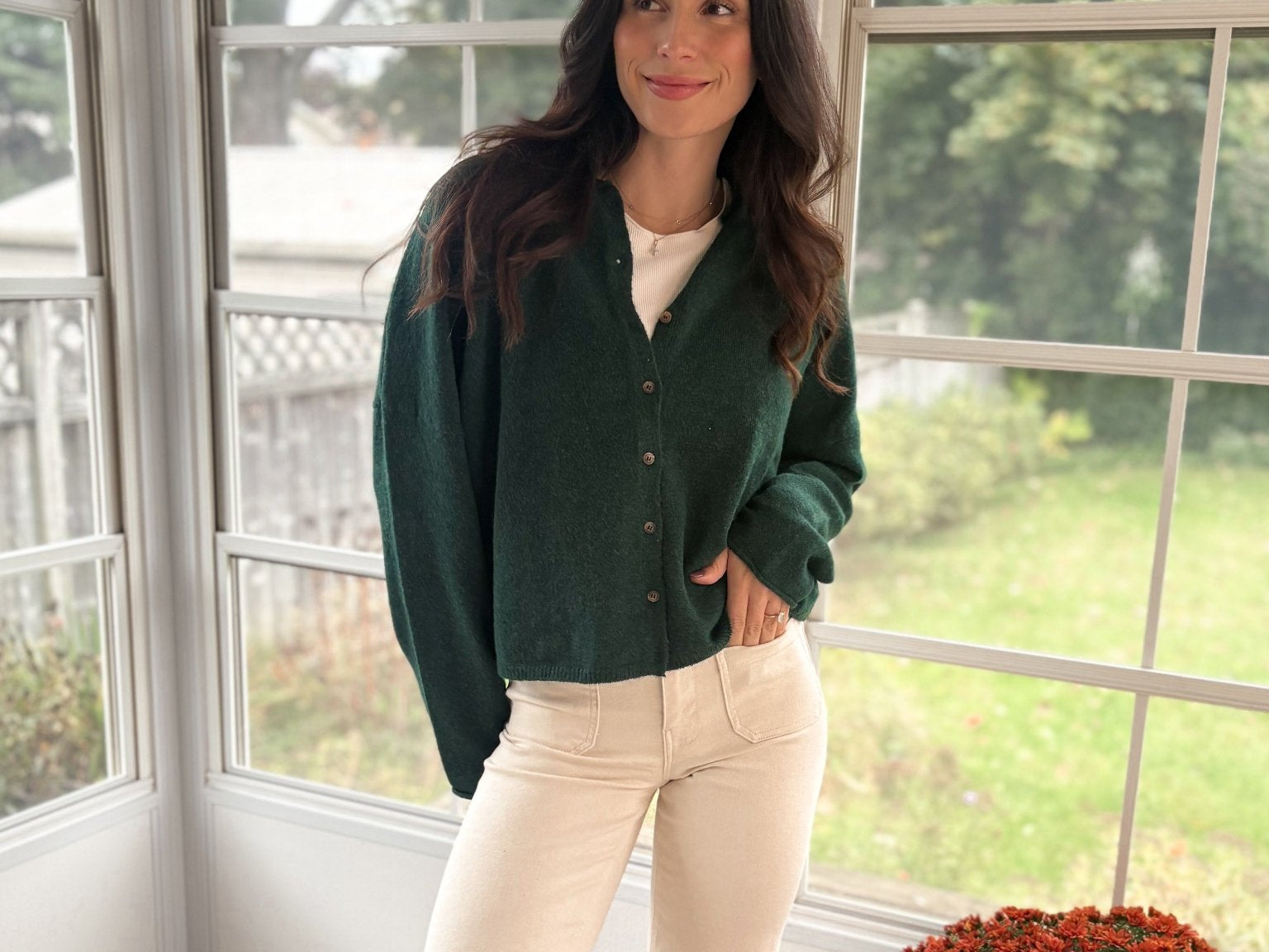 The Pippa Rolled Edge Button Down Cardigan - Love and Lee Apparel