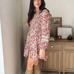 The Early Harvest Lace Trim Smocking Printed Mini Dress - Love and Lee Apparel