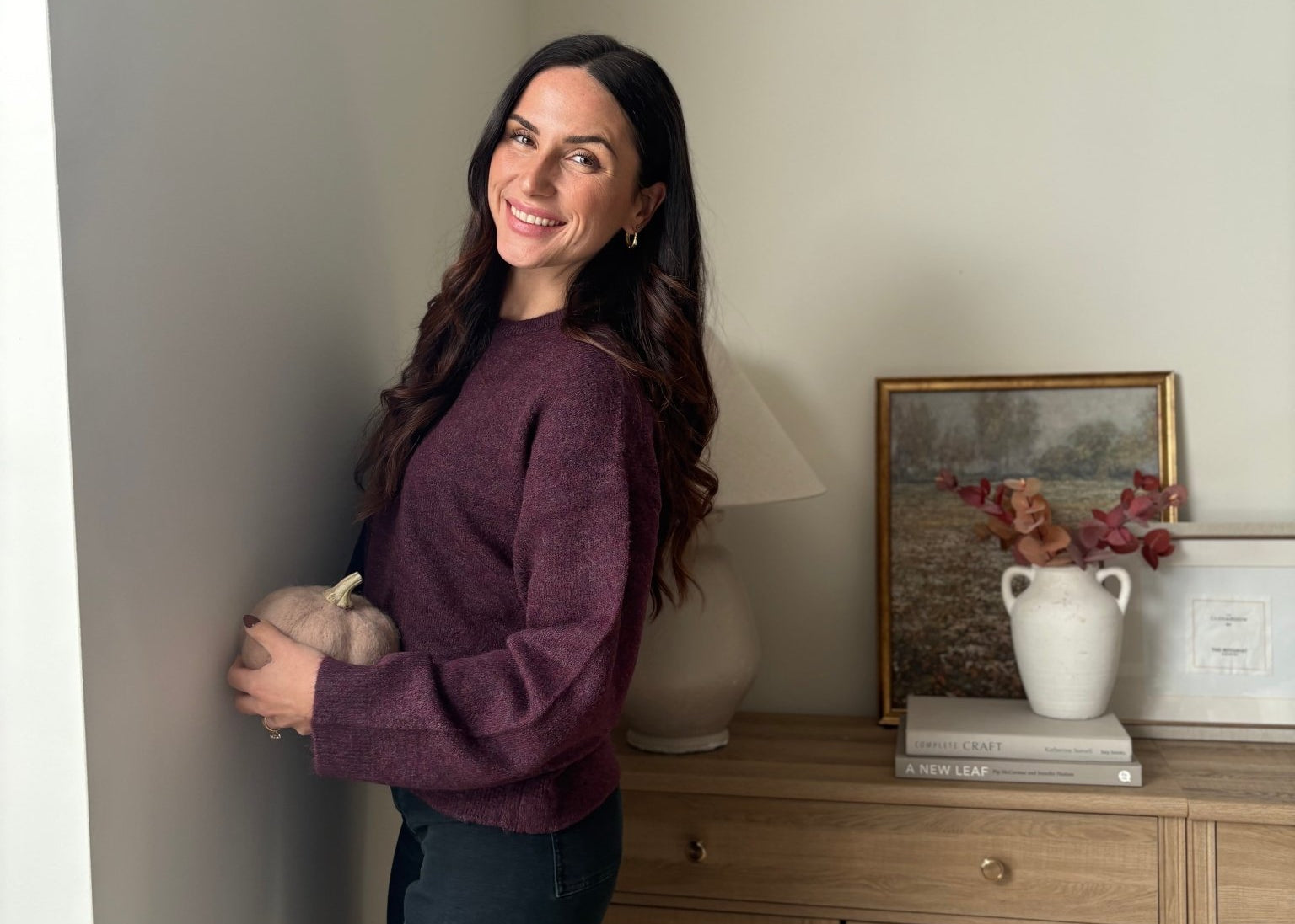 The Mauve Wine Long Sleeve O-Neck Pullover Sweater - Love and Lee Apparel
