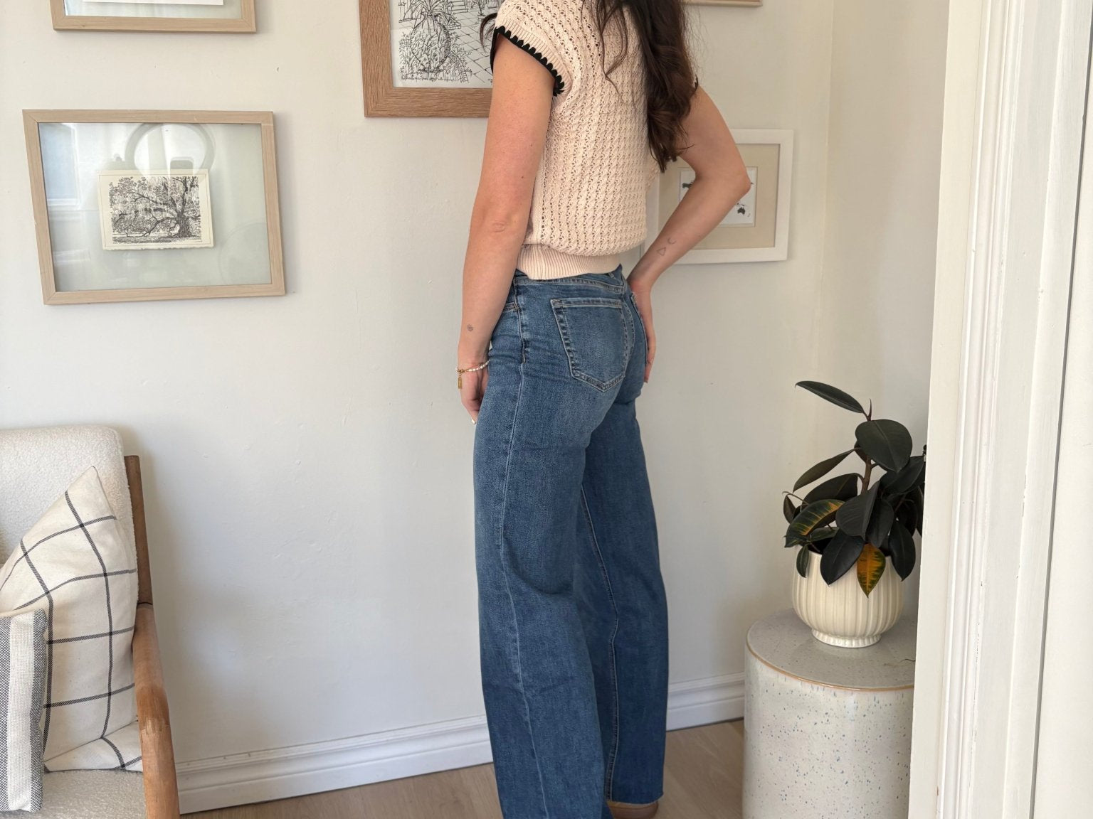The Rae High Rise Dark Wash Clean Cut Raw Hem Wide Jeans - Love and Lee Apparel