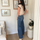 The Rae High Rise Dark Wash Clean Cut Raw Hem Wide Jeans - Love and Lee Apparel