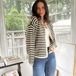 'Row Club' Striped Cardigan - Love and Lee Apparel