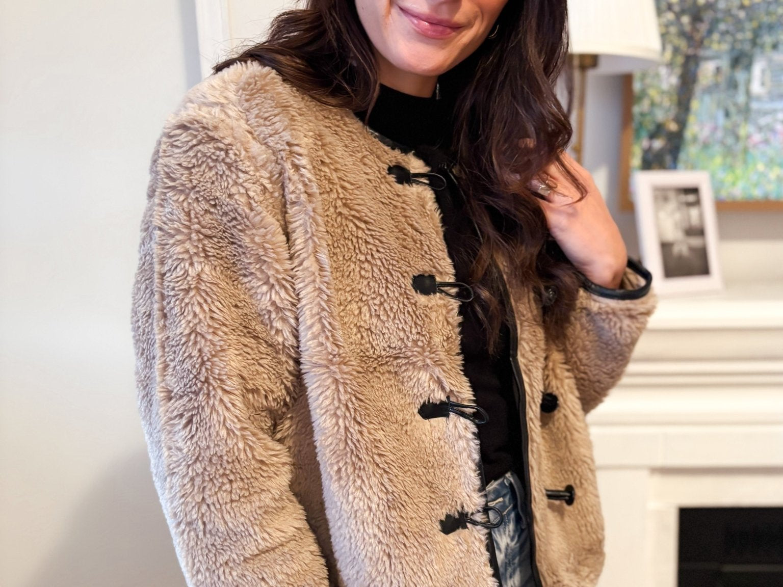 The Trish Crew Neck Teddy Jacket with Toggles - Love and Lee Apparel