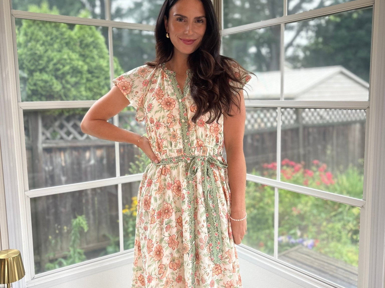 Hera Short Sleeve Belted Midi Dress - Love and Lee Apparel