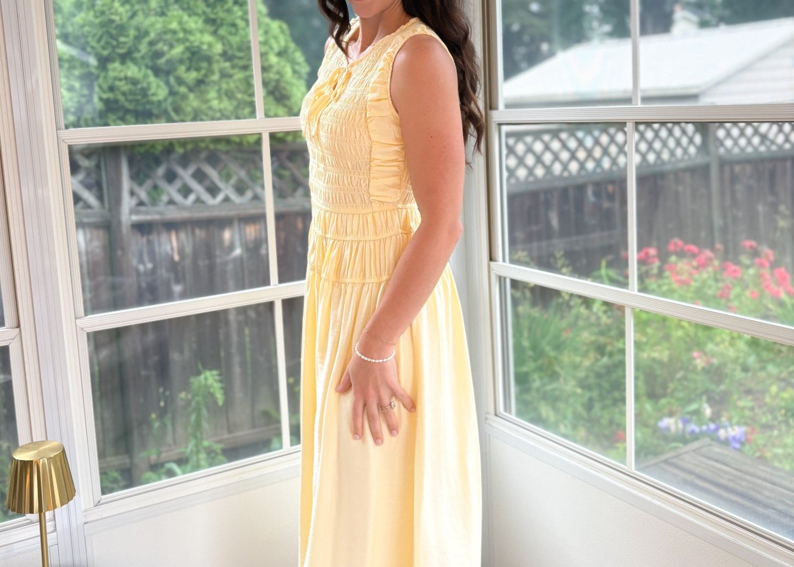 Aphrodite Smocked Sleeveless Midi Dress - Love and Lee Apparel