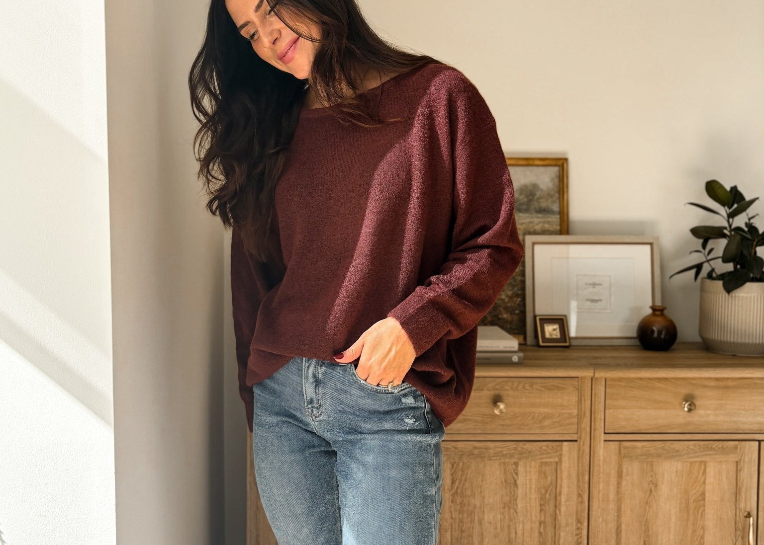 Macintosh Boat Neck Oversized Knit Pullover Sweater - Love and Lee Apparel