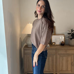 The Stone Hearth Exposed Seam Drop Shoulder Short Sleeve Pullover - Love and Lee Apparel