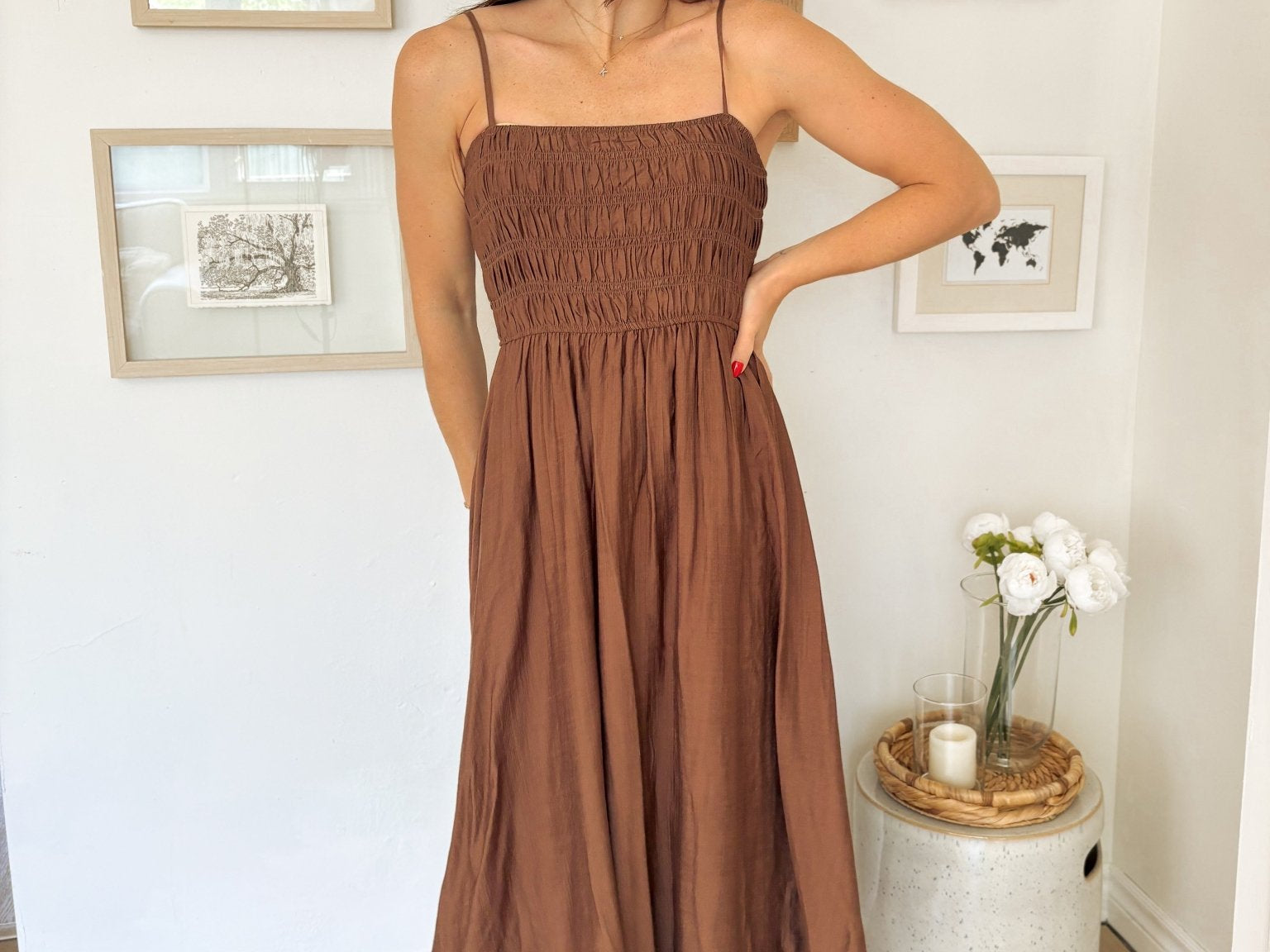 The Hudson Brown Midi Dress - Love and Lee Apparel