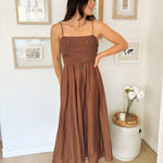 The Hudson Brown Midi Dress - Love and Lee Apparel