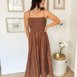 The Hudson Brown Midi Dress - Love and Lee Apparel