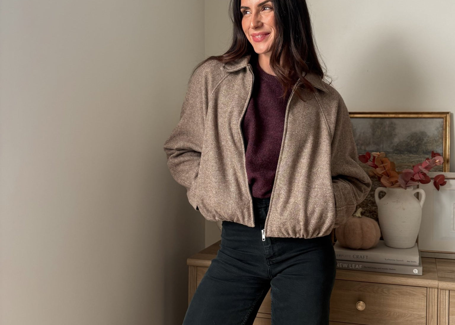 The 'Long Weekend' Raglan Zip-Up Cropped Balloon Hem Jacket - Love and Lee Apparel