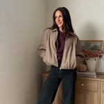 The 'Long Weekend' Raglan Zip-Up Cropped Balloon Hem Jacket - Love and Lee Apparel