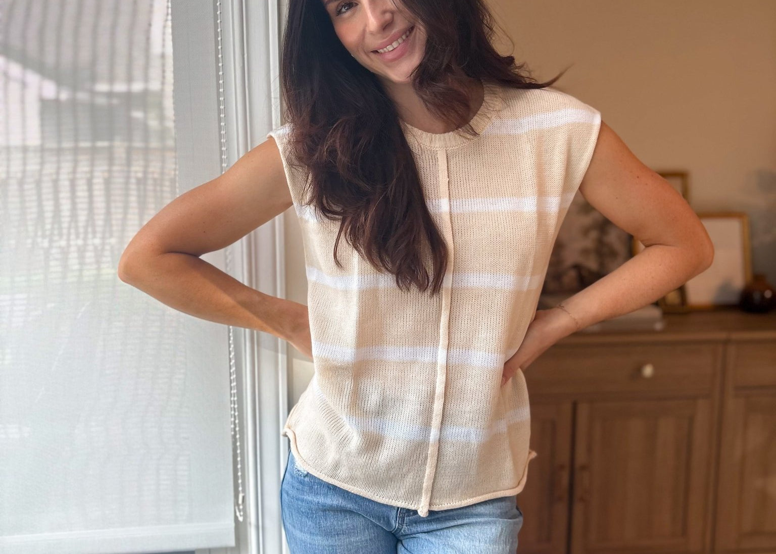 The Blayne Striped Lightweight Knit Short Sleeve Top - Love and Lee Apparel