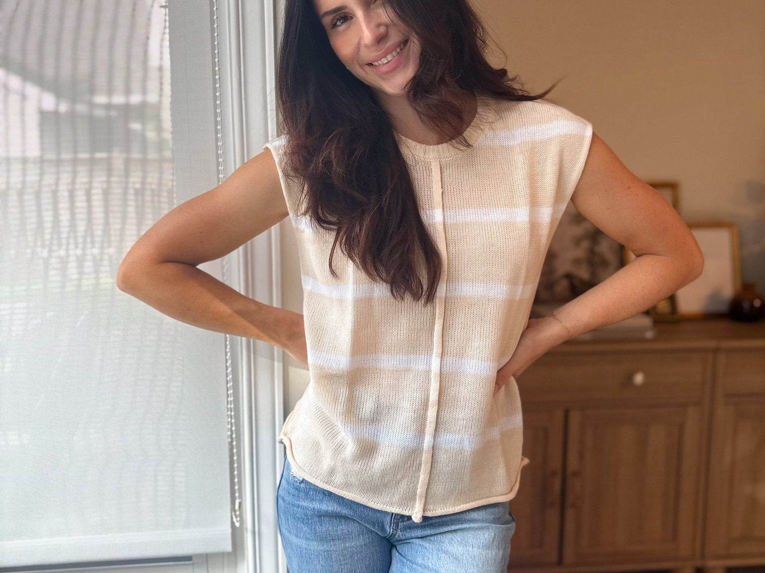 The Blayne Striped Lightweight Knit Short Sleeve Top - Love and Lee Apparel