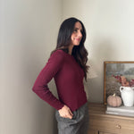 'Pass the Bordeaux' Scalloped Button Down Cardigan - Love and Lee Apparel