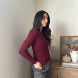 'Pass the Bordeaux' Scalloped Button Down Cardigan - Love and Lee Apparel