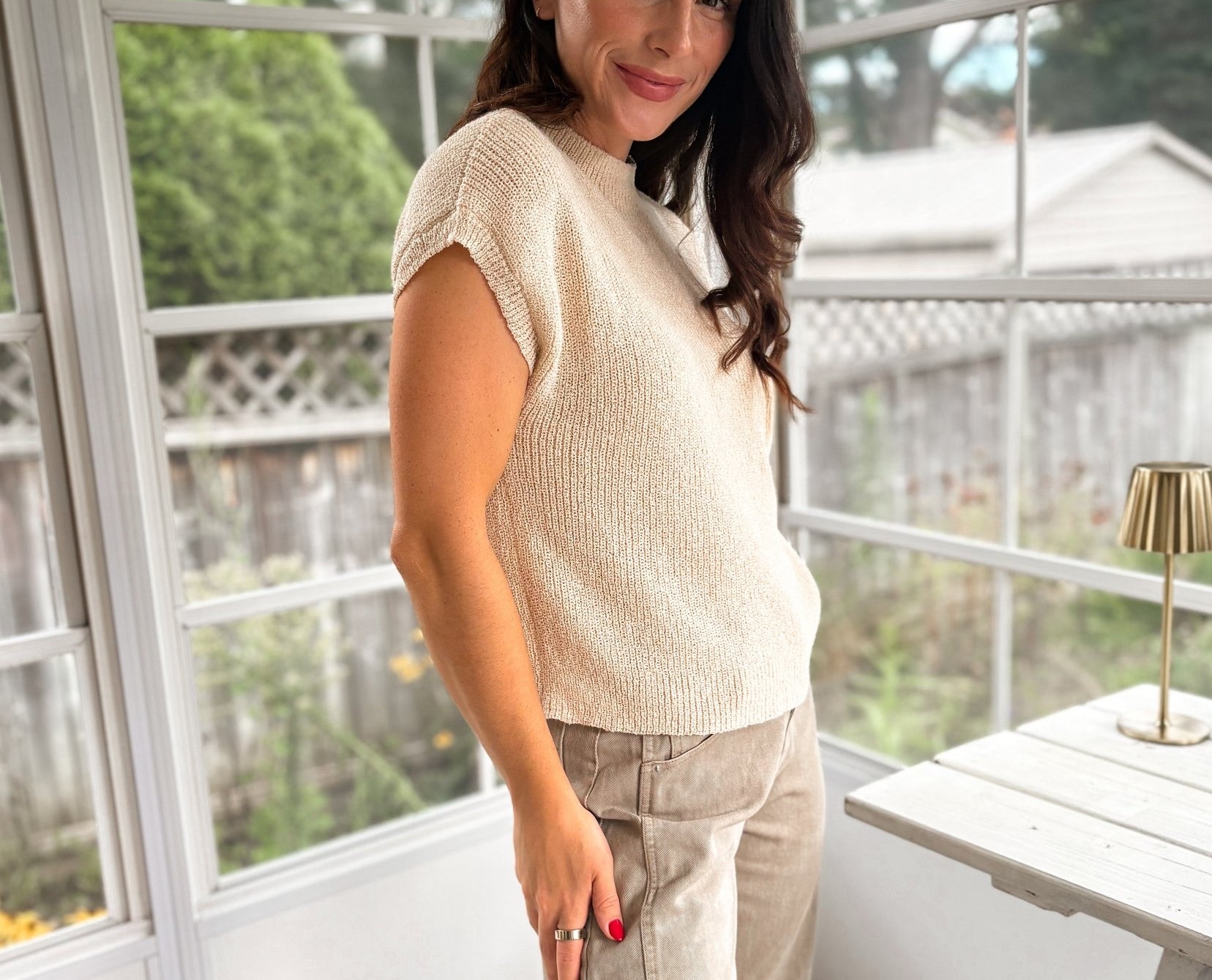 The Calla Pocket Detail Drop Shoulder Short Sleeve Sweater - Love and Lee Apparel