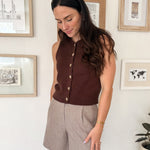 The Linda High Waisted Wide Leg Trouser Shorts - Love and Lee Apparel