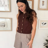 The Linda High Waisted Wide Leg Trouser Shorts - Love and Lee Apparel