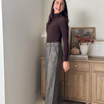 The 'Tweed & Pine' High Waisted Pleated Wide Leg Wool Blend Trousers - Love and Lee Apparel