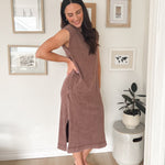 The Allie Mineral Wash Cap Sleeve Midi Dress - Love and Lee Apparel