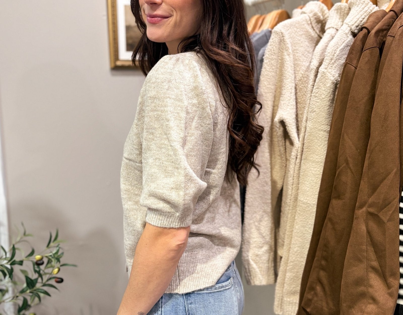 Liva V - neck Short Sleeve Cardigan - Love and Lee Apparel