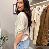 Liva V - neck Short Sleeve Cardigan - Love and Lee Apparel