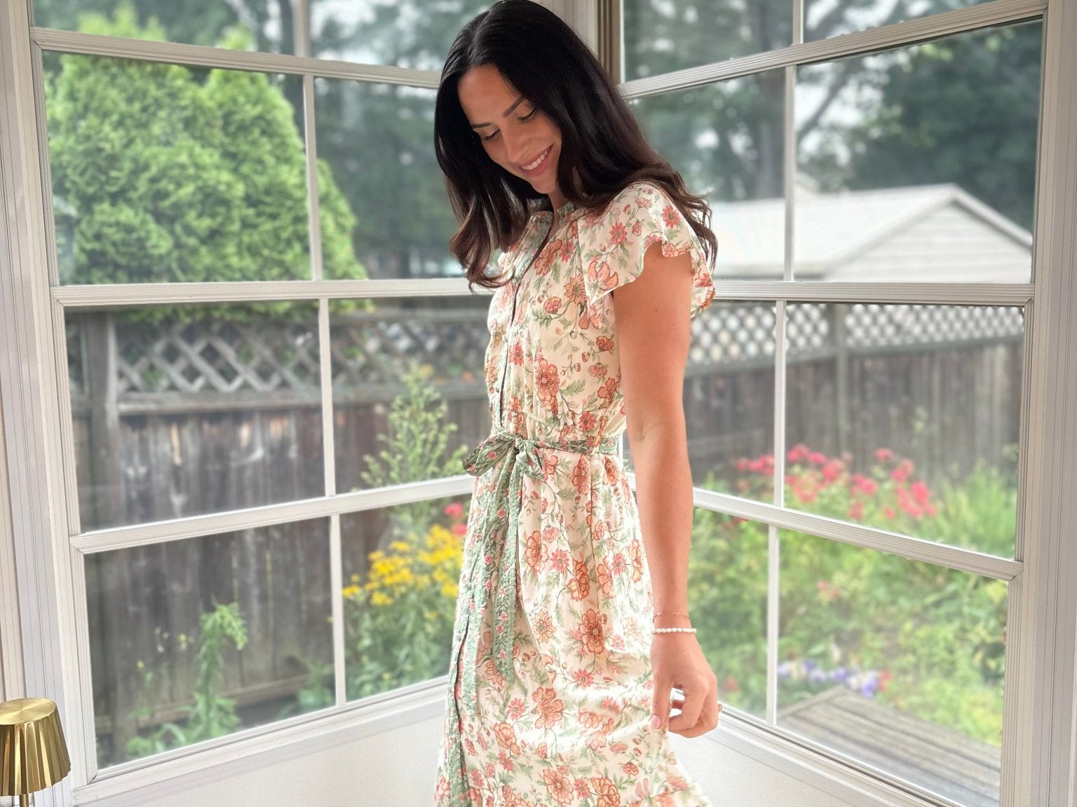Hera Short Sleeve Belted Midi Dress - Love and Lee Apparel