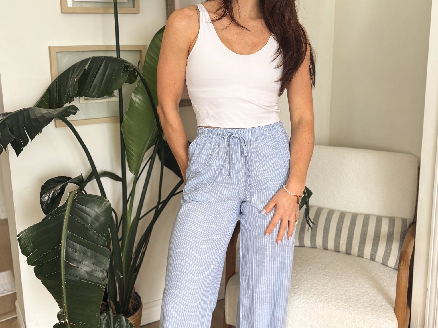 Veronica Gauze Pants in Blue - Love and Lee Apparel