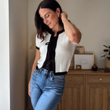 Gwen Tie Up Short Sleeve Cardigan - Love and Lee Apparel