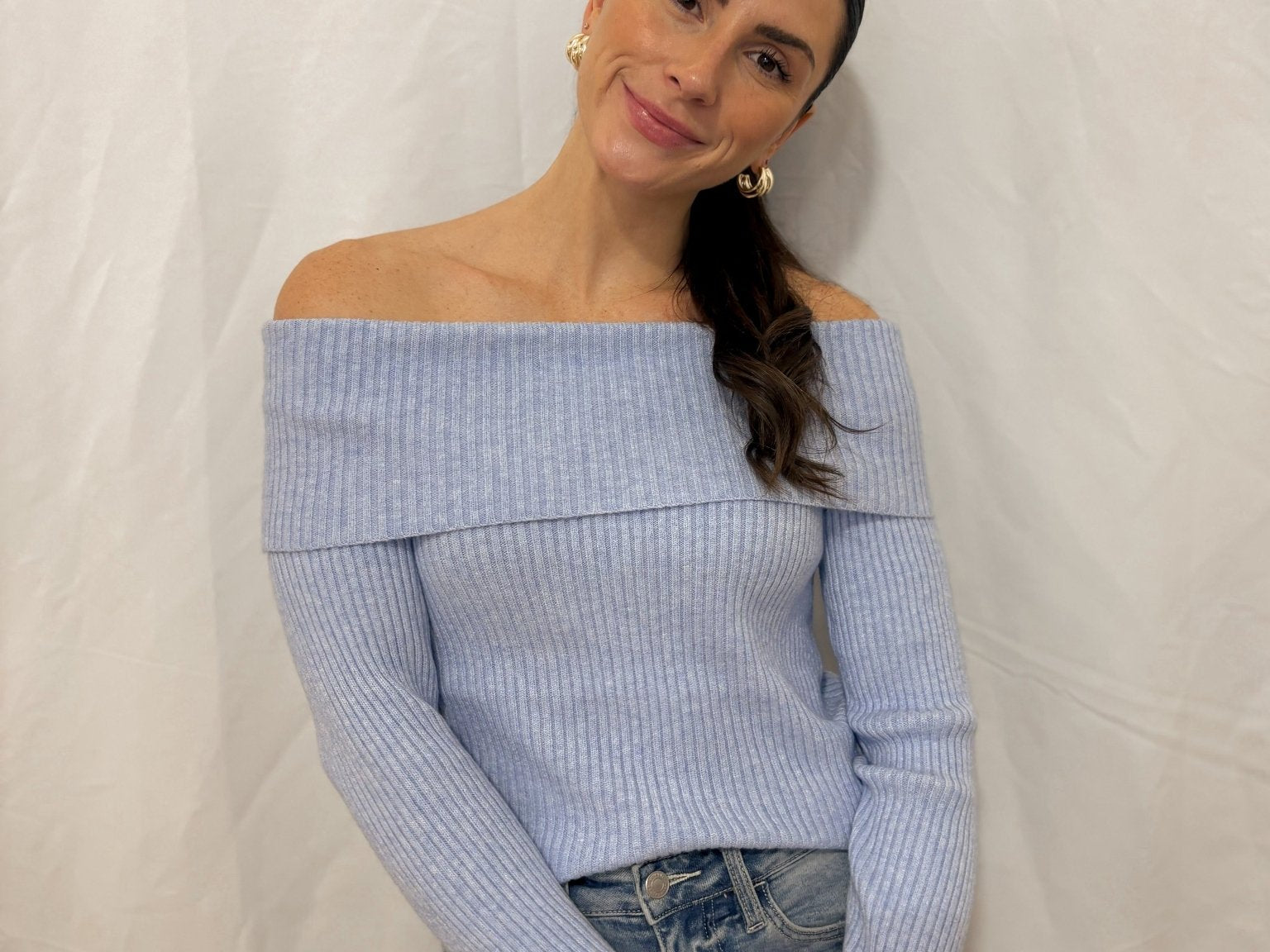 The Katia Long Sleeve Off - Shoulder Knit Sweater - 2 colours available - Love and Lee Apparel