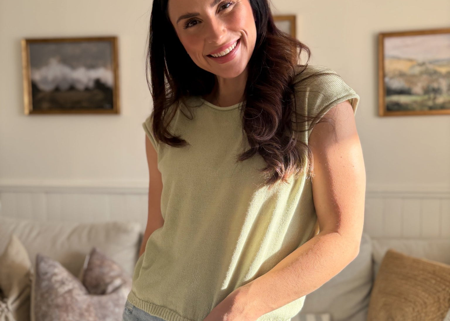 The Jasmine Raw Edge Drop Shoulder Knit Top - Love and Lee Apparel