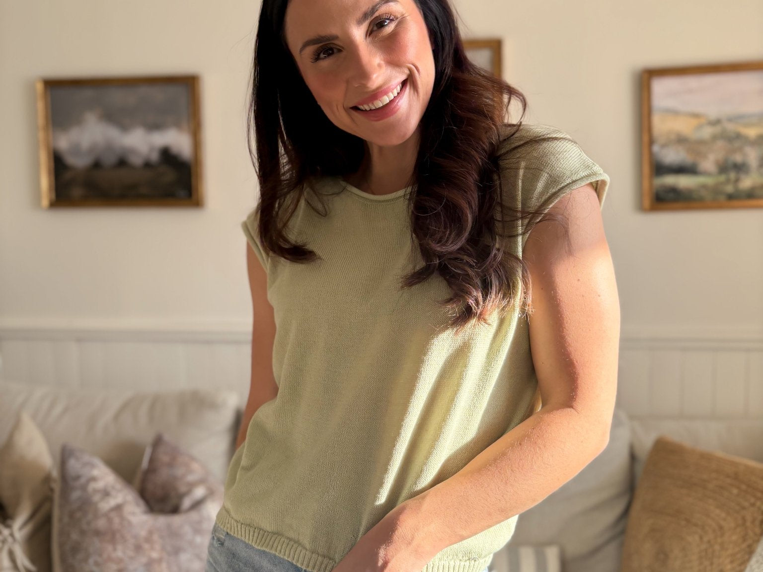 The Jasmine Raw Edge Drop Shoulder Knit Top - Love and Lee Apparel