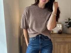 The Stone Hearth Exposed Seam Drop Shoulder Short Sleeve Pullover - Love and Lee Apparel