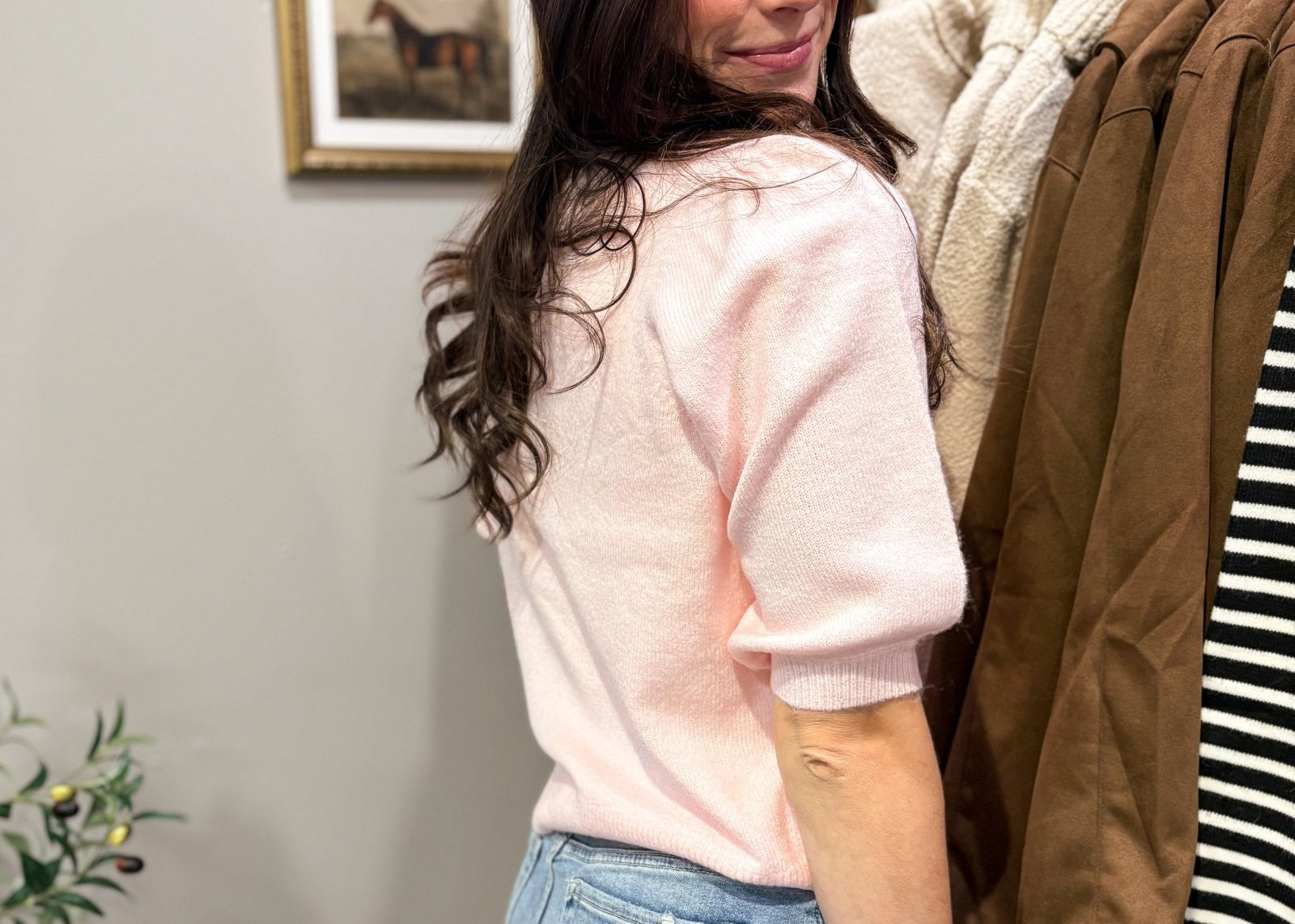 Liva V - neck Short Sleeve Cardigan - Love and Lee Apparel