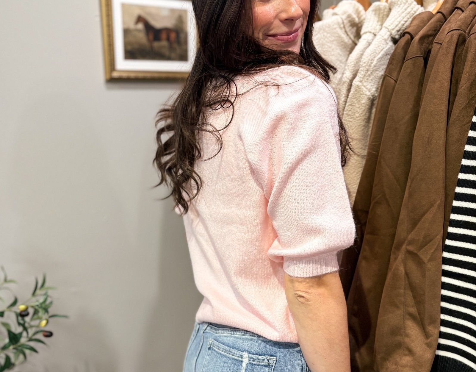 Liva V - neck Short Sleeve Cardigan - Love and Lee Apparel