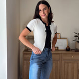 Gwen Tie Up Short Sleeve Cardigan - Love and Lee Apparel