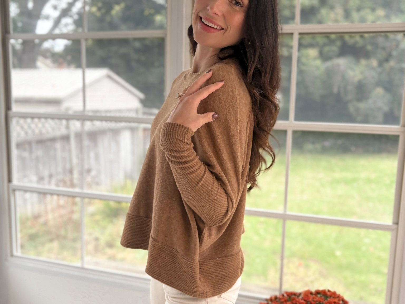 The Harrington Brushed Melange Hacci Dolman Sleeve Sweater - Love and Lee Apparel