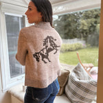 The Cotswold Jacquard Collared Zip-Up Knit Cardigan - Love and Lee Apparel