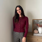 'Pass the Bordeaux' Scalloped Button Down Cardigan - Love and Lee Apparel