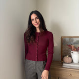 'Pass the Bordeaux' Scalloped Button Down Cardigan - Love and Lee Apparel