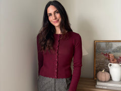 'Pass the Bordeaux' Scalloped Button Down Cardigan - Love and Lee Apparel